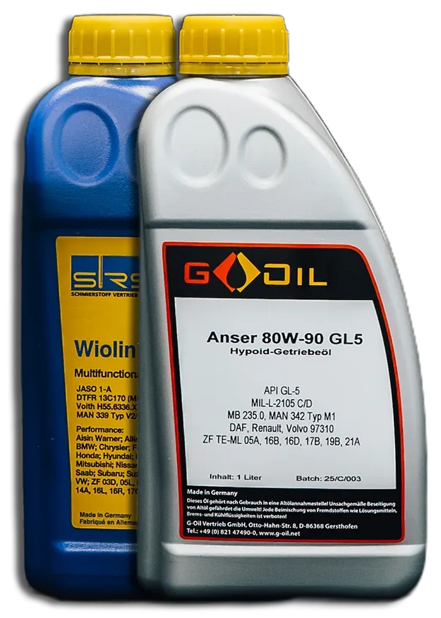 SRS Wiolin und G-Oil Anser 80W-90 Getriebeöl für PKW und Nutzfahrzeuge